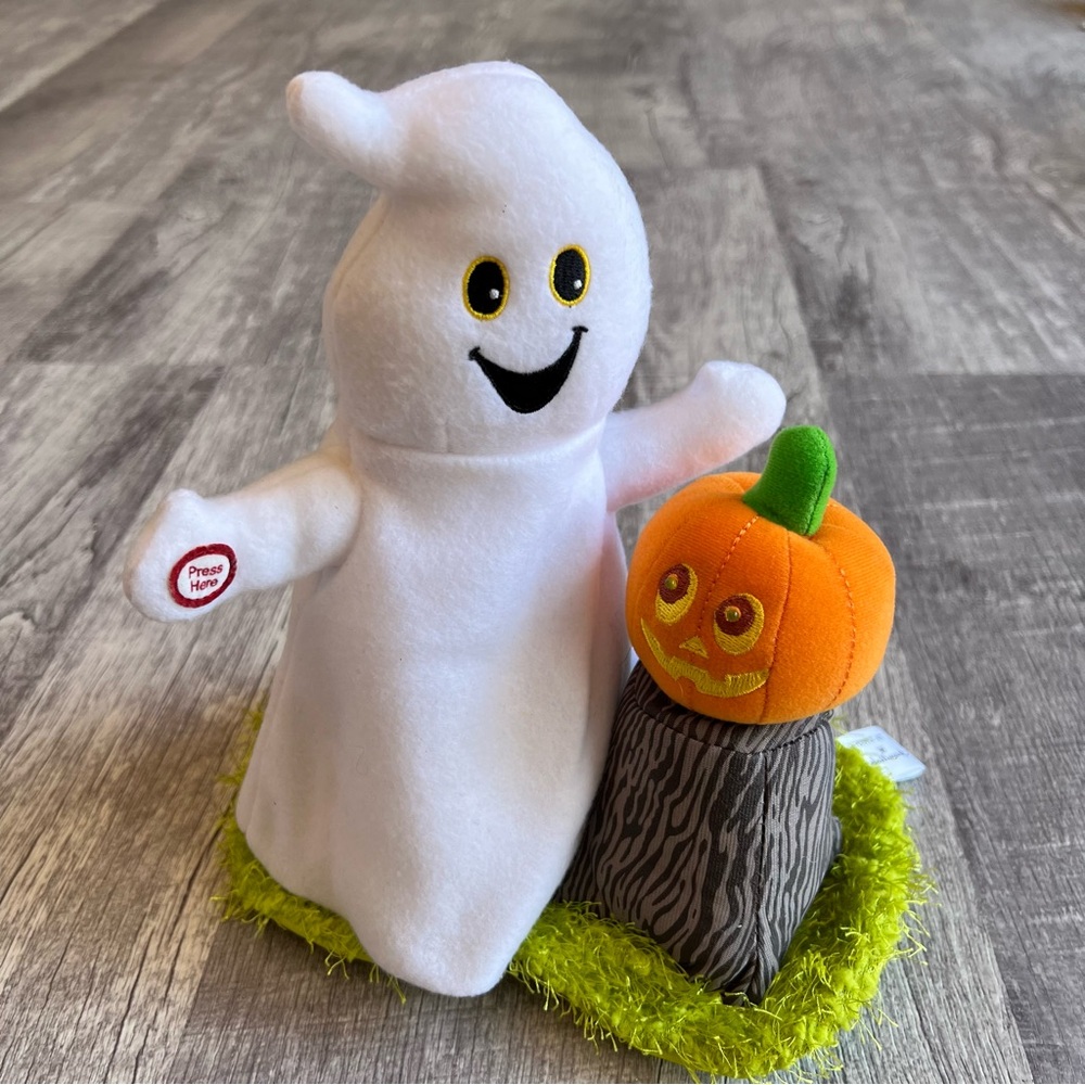 Hallmark Ghost And Pumpkin Animated Musical Lighted Plush 2012